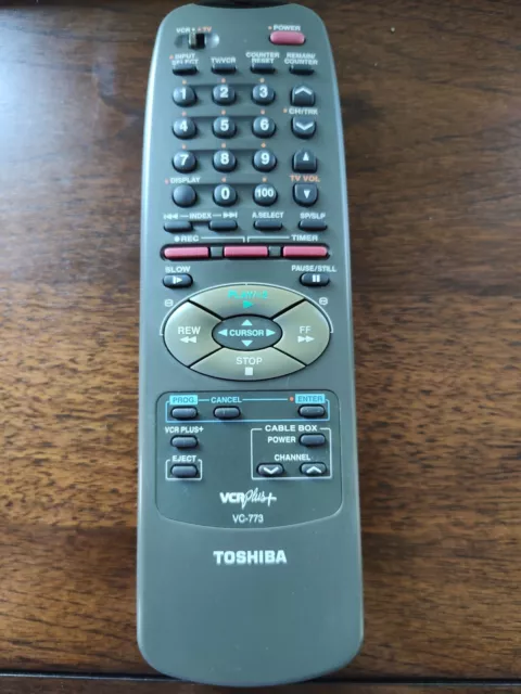 Genuine Toshiba VC-773 VCR Plus Remote Control Tested WORKS!