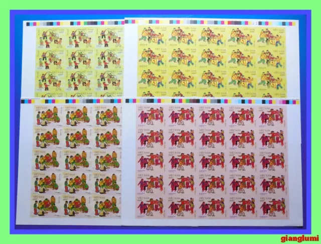 Vietnam Imperf Children games Set 4 Sheet 25 MNH NGAI