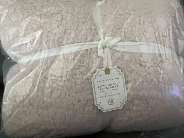 Pottery Barn Teen Recycled Cozy Sherpa Bed Blanket Twin Powdered Blush