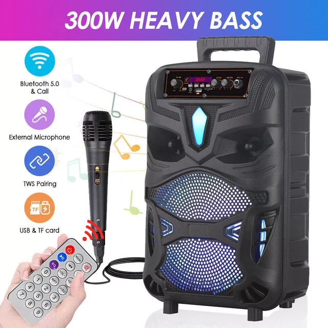 BLUETOOTH 5.0 SPEAKER Wireless Portable Heavy Bass Party Sound System ...