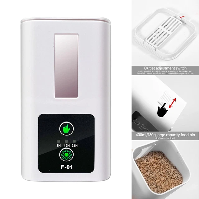Dispensador automático de alimento para peces de gran capacidad para acuarios