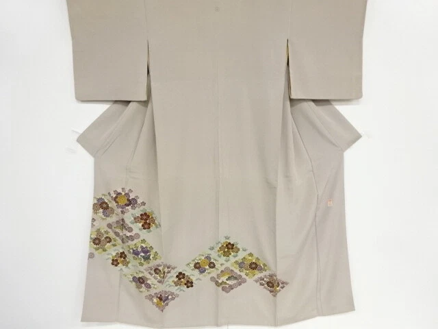 37036# Japanese Kimono / Antique Kimono / Embroidery / Rhombus & Shochikubai