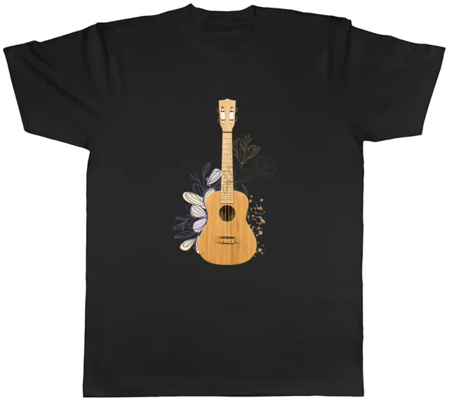 Ukulele Guitar Mens T-Shirt Guitarist Musical Instrument Player Tee Gift