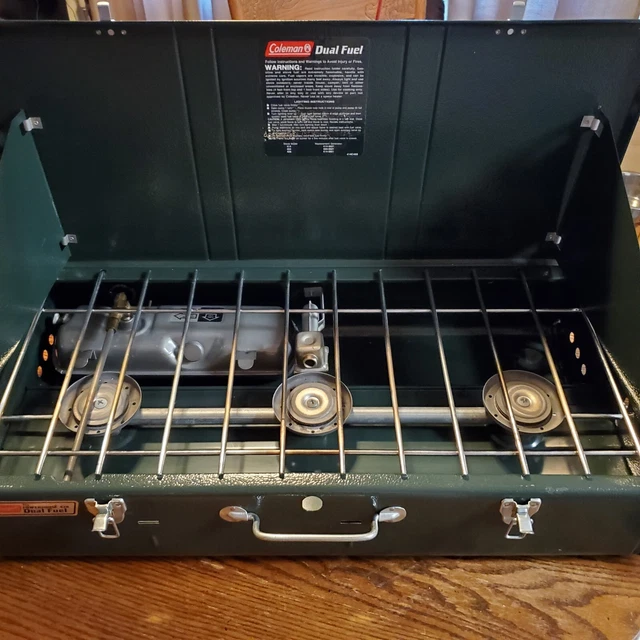 VINTAGE COLEMAN POWERHOUSE 428 Dual Fuel 3 Burner Camping Stove