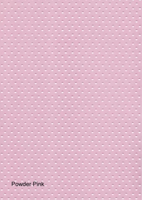 A4 Premium Quality Pearl Craft Card 300gsm - Embossed POLKA DOTS - Powder Pink