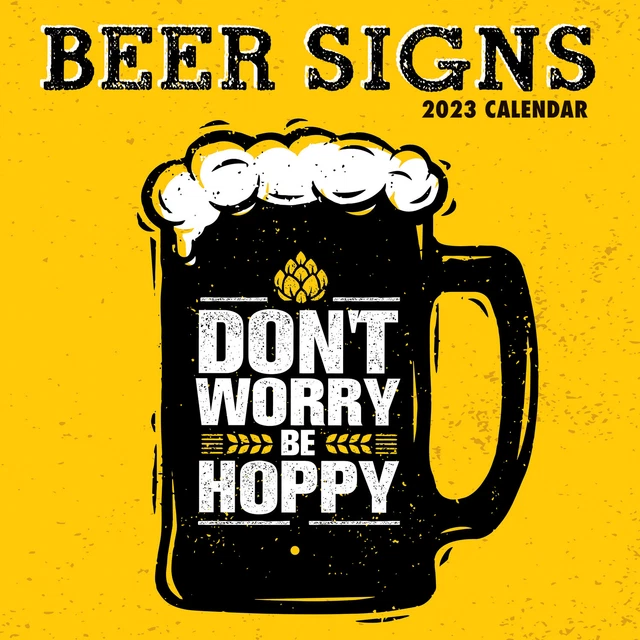BEER SIGNS - 2023 Square Wall Calendar 16 Months Planner Christmas New ...