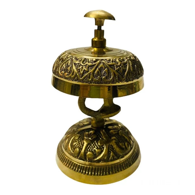 Campana de escritorio de hotel de latón antiguo, escritorio náutico hecho a...