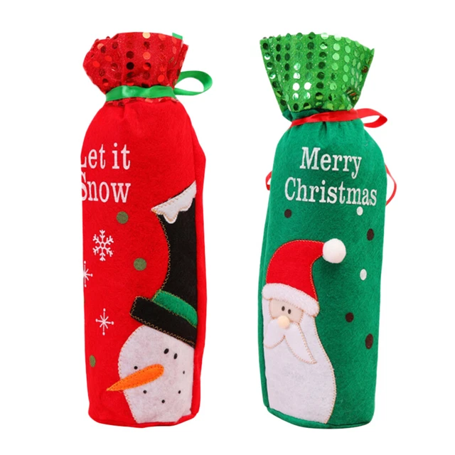 2 Pcs Ältere Weihnachtspullover Mit Weinflasche Weihnachtsgeschirrhalter 3
