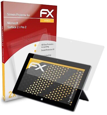 atFoliX 2x Film Protection d'écran pour Microsoft Surface 2 / Pro 2 mat&antichoc