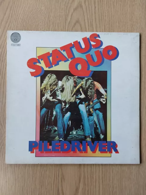 Status Quo = Piledriver Vinyl LP 1973(6360 082) UK 1st Press Vertigo Spiral