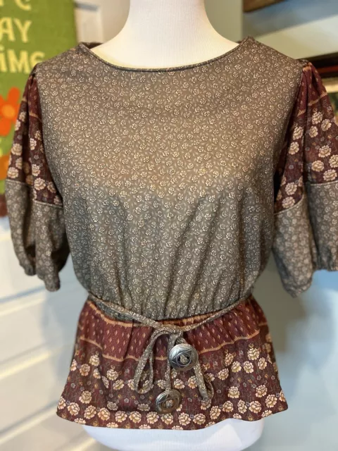 Vintage Bedford Fair Top Size 12 Hippy Boho