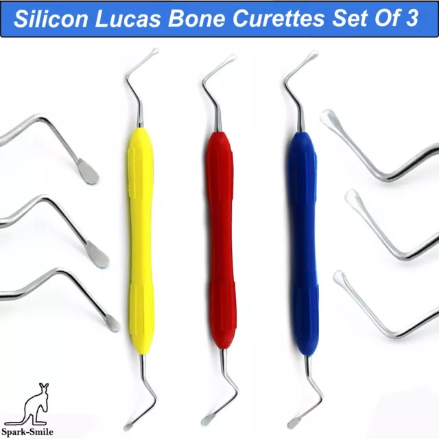 LUCAS CURETTES / BONE CURETTES SILICONE DENTAL INSTRUMENTS IMPLANT SURGICAL Set
