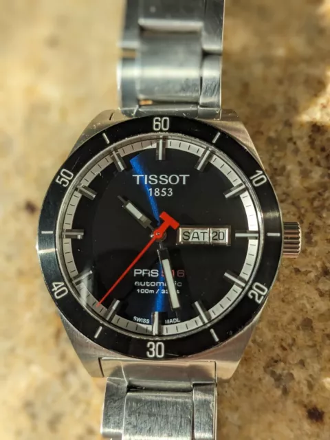 Tissot PRS 516 automatic, day date, Armbanduhr, Metallarmband und Nato strap