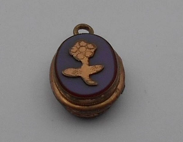 Broche Médaillon Porte-Photos En Argent 925 & Vermeil 1875 - Monogramme LL - 40x32mm - Vintage XIXe