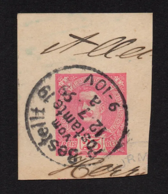 Briefmarke Stempel Portugal 1899  25 Reis  Bestellt vom Postamte 19