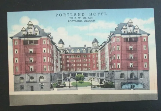 Portland Hotel Portland OR Unposted Linen Postcard