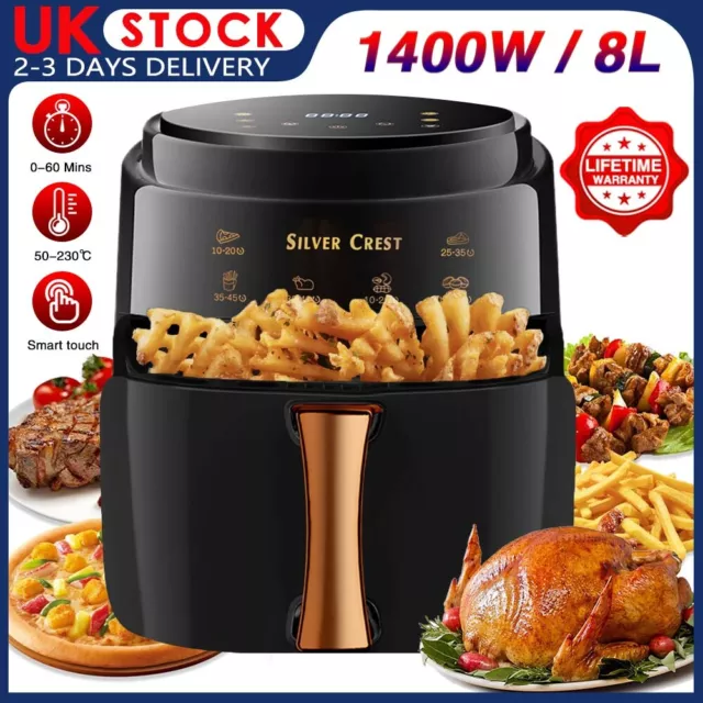 8L XL Air Fryer Cooker Ovens Low Fat Healthy Oil free Frying Kitchen LCD Digital