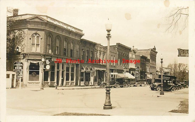 MI, Constantine, Michigan, RPPC, Street Scene, Bank, Photo