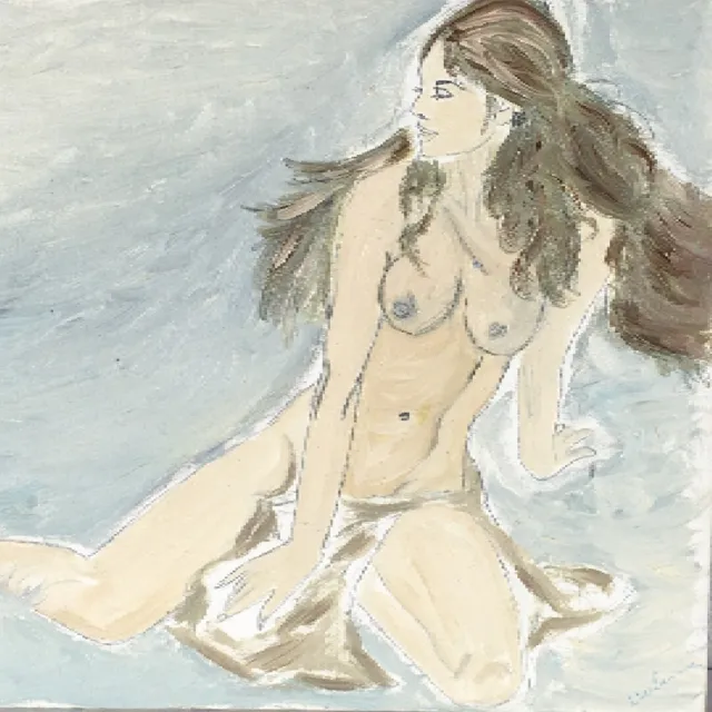 Nudo di Donna di Milena Olio su Carta Telata -  Dipinto del '900 - Italia