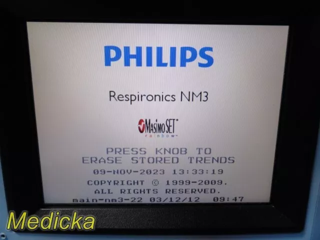 2015 Philips Novametrix NM3 Respiratory Profile Monitor W/ Module & Sensor~33023 2