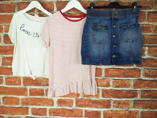 Girls Bundle Aged 11-12 Years M&S Next Zara Denim Skirt Casual T-Shirts 152Cm