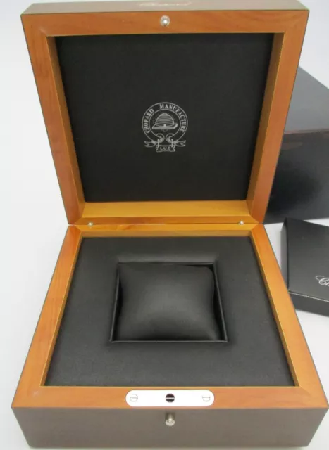 Rare CHOPARD LUC Wooden Watch Box & Outer Cartons Set w/ Paperwork Sleeve Holder