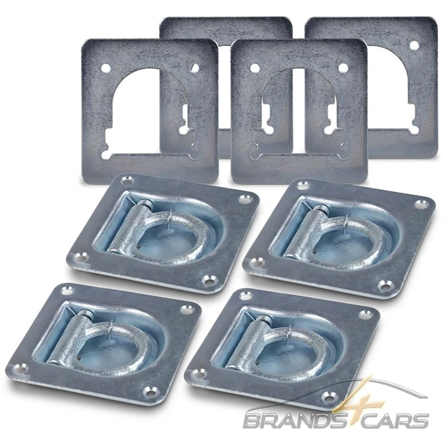 4x CASSONE DI BLOCCAGGIO ARROTOLATO CON CONTROPIASTRA 800daN kg RIMORCHIO 09225