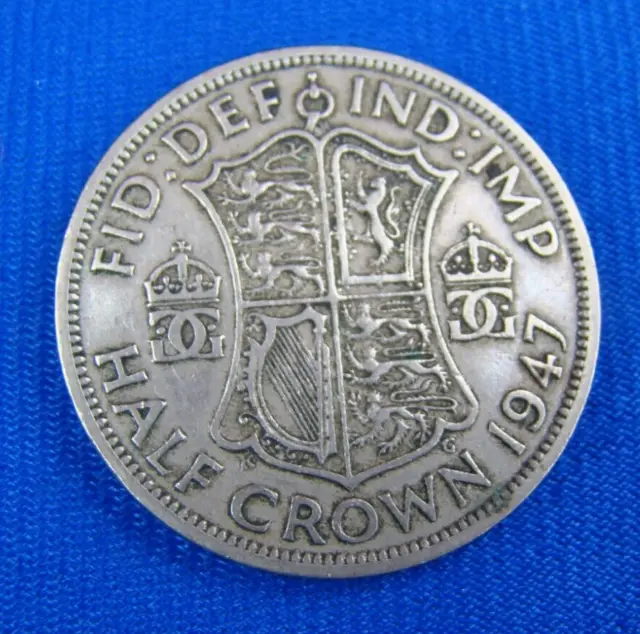 1947 Great Britain Half Crown Coin George VI - Free Shipping