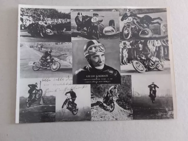 Giulio Galbiati Campione D'italia 1951  Motocross Foto E Autografo Originale