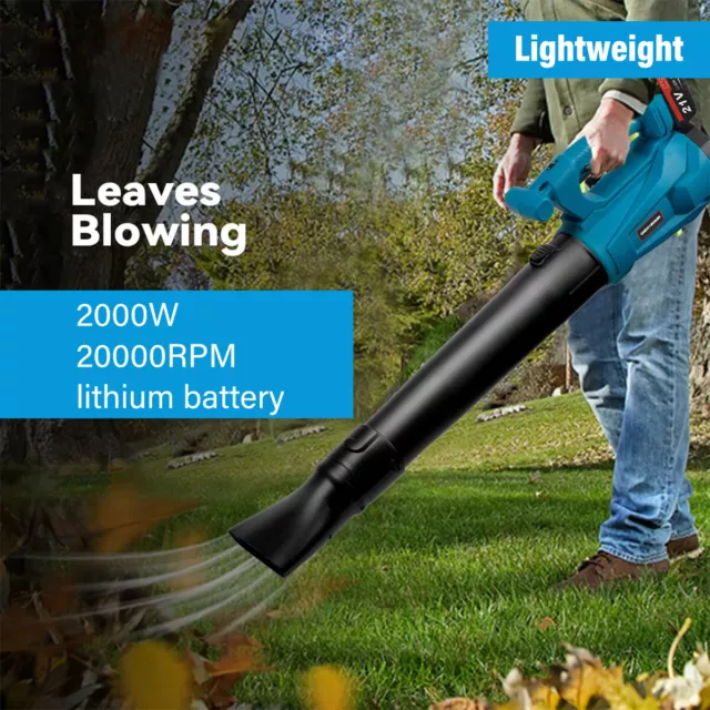 Cordless Leaf Blower Garden Vacuum Leaf Blower Shredder with 2 Battery & Charger 2