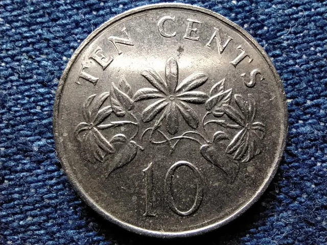 Singapore Ribbon Upwards 10 Cents Coin 1990