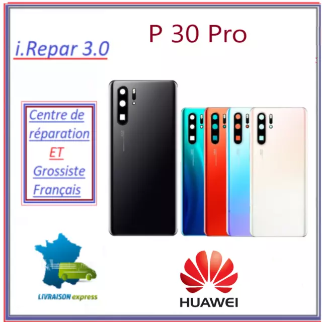 Vitre arrière ou lentille  huawei p30 pro bleu-aurora-blanc-noir-orange-nacré