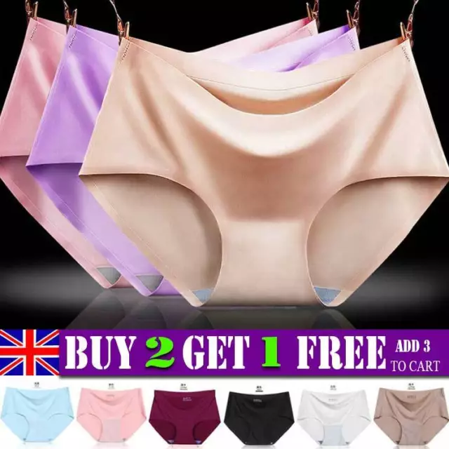 Womens Seamless Ice Silk Panties Ladies Stretch Sexy Briefs Knickers Underpants