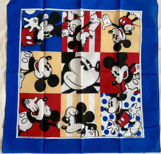 Disney Mickey Mouse Bandana Handkerchief Walt Disney Co. J Woronowicz  #16463