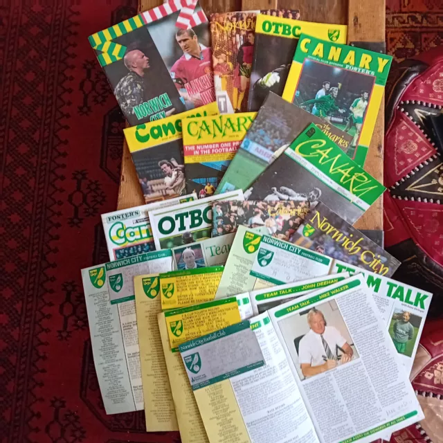 Norwich City Vs Manchester United Football Programmes Tickets Home Games X16