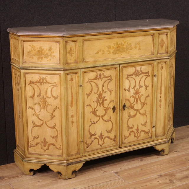 Cupboard Furniture Vintage Lacquered IN Antique Style Venetian Decor Years 50'