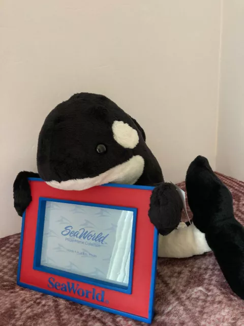 NWT SeaWorld Shamu Plush Picture Frame Ceramic 4 X 6 Souvenir ** has small chip