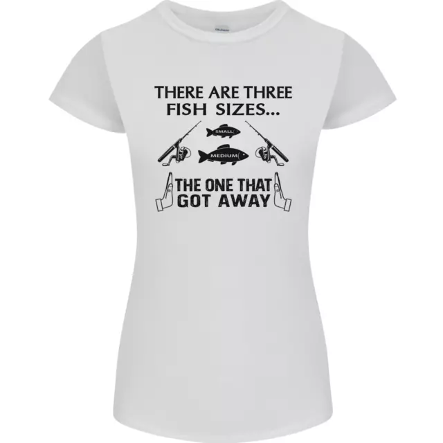 Three Fish Sizes Funny Fishing Fisherman Womens Petite Cut T-Shirt