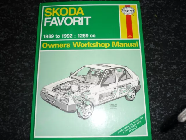 Haynes Workshop  Manual 1801 Skoda Favorit 1989-1992 1289Cc Free Postage