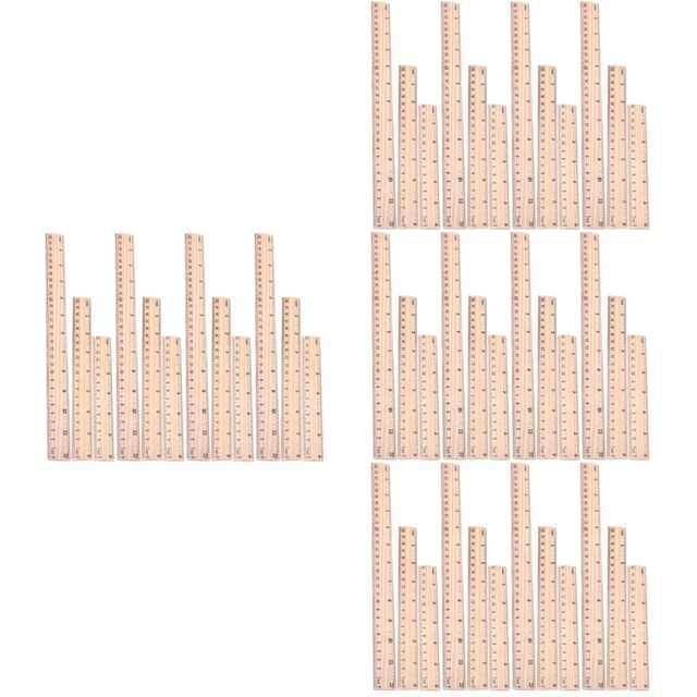 48 PCS WOOD Rulers Measuring Rulers Students Rulers Math Learning ...
