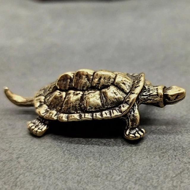 Petite Déco Bureau Chance - Tortue Dragon En Cuivre Doré - Neuve