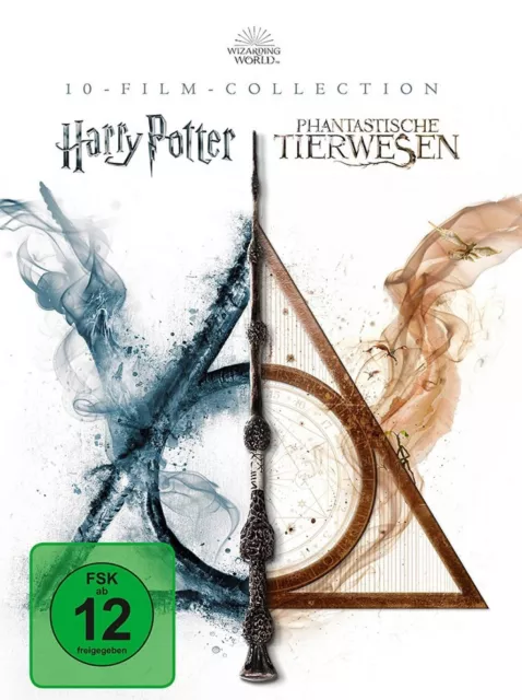 Harry Potter alle Teile 1-7.2 + Phantastische Tierwesen 1+2 # 10-BLU-RAY-BOX-NEU