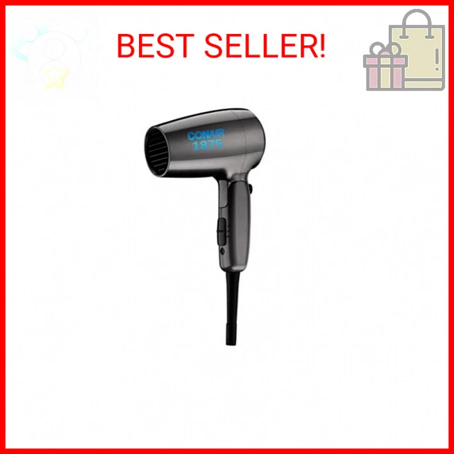 Conair Travel Hair Dryer with Dual Voltage, 1875W Compact Hair Dryer with Foldin
