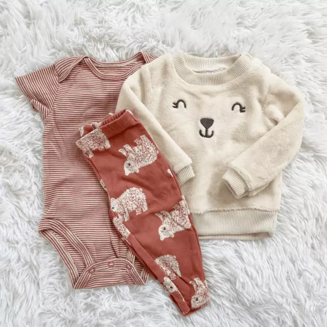Carters Baby Girl 3 Piece Matching Set Size 6 Months