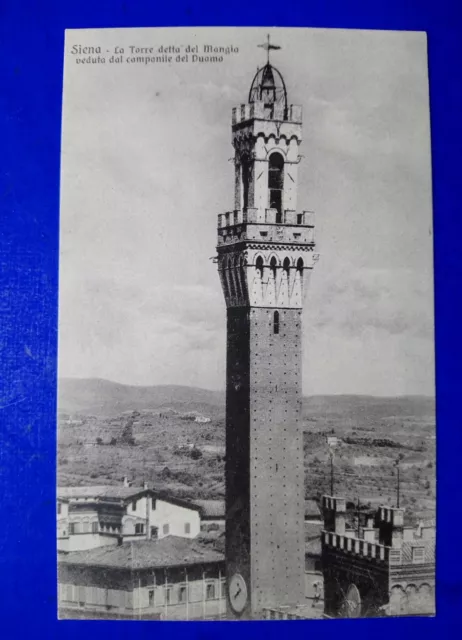 🔵 Cartolina Siena La Torre Detta Del Mangia Veduta Dal Campanile Del Duomo 😂