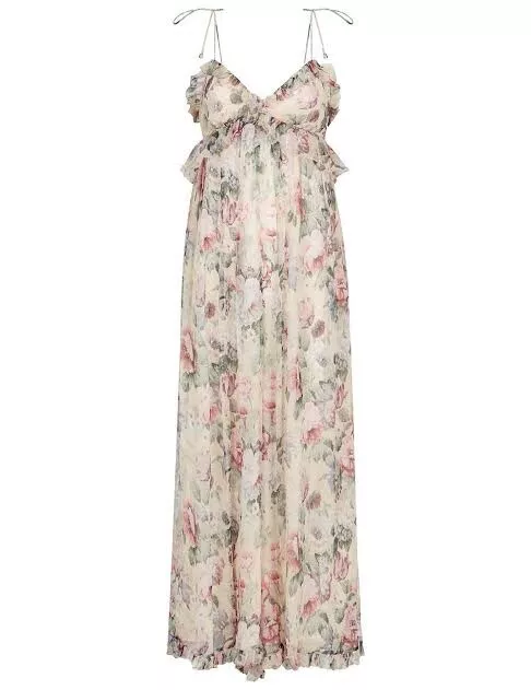 Zimmermann Silk Jasper Floral Ruffle Jumpsuit Size 0 2