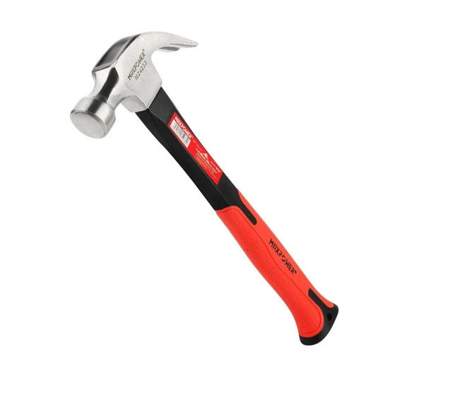 MAXPOWER Marteau Charpentier 227g Arrache-Clous Manche Tubulaire Ovale *NEUF*