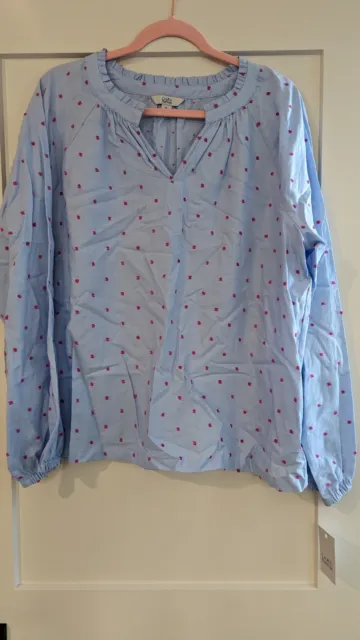 Womens Size X-Large Croft & Barrow Long Sleeve Shirt Blue with Pink NWT