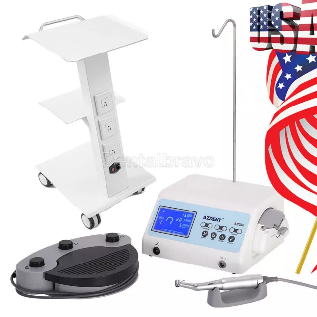 AZDENT Dental Implant System Surgical Brushless Motor+Contra Handpiece+Tool Cart