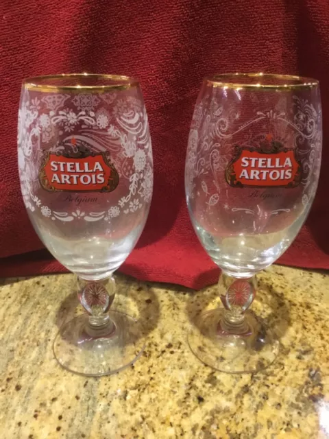 2 Stella Artois Limited Edition Glasses Chalice India & Mexico Water.org 2018